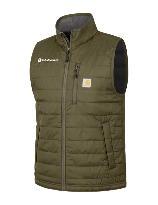 Carhartt Dark Olive Gilliam Vest w/RehabVisions POST Logo