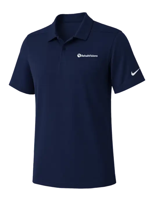 Nike Navy Dry Essential Solid Polo w/RehabVisions POST Logo
