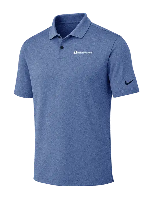 Nike Dark Royal Heather Dri-FIT Vapor Polo w/RehabVisions POST Logo