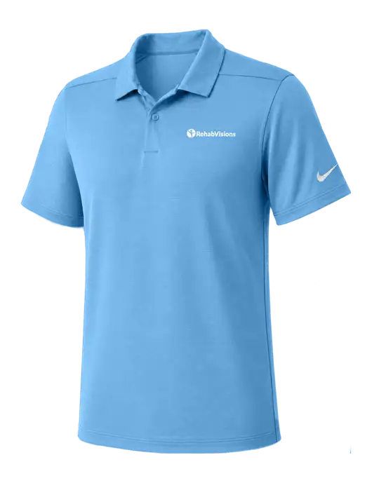 Nike Light Blue Dry Essential Solid Polo w/RehabVisions POST Logo
