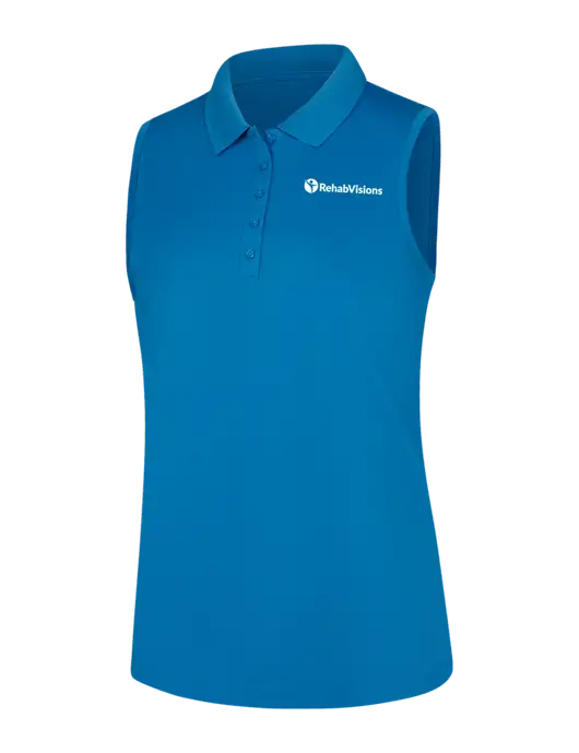 Womens Light Royal Dry Zone UV Micro-Mesh Sleeveless Polo w/RehabVisions POST Logo