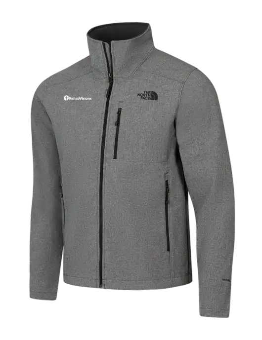 North Face Light Grey Heather Apex Barrier Soft Shell Jacket w/RehabVisions POST Logo