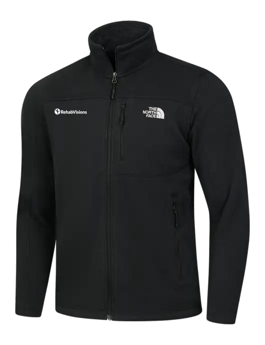 North Face Black Heather Sweater Fleece Jacket w/RehabVisions POST Logo