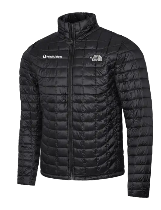 North Face Matte Black ThermoBall Trekker Jacket w/RehabVisions POST Logo