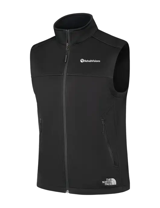 North Face Black Ridgewall Soft Shell Vest w/RehabVisions POST Logo