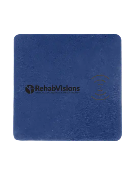 Light Navy Blue Laserable Leatherette Phone Charging Mat w/RehabVisions POST Logo