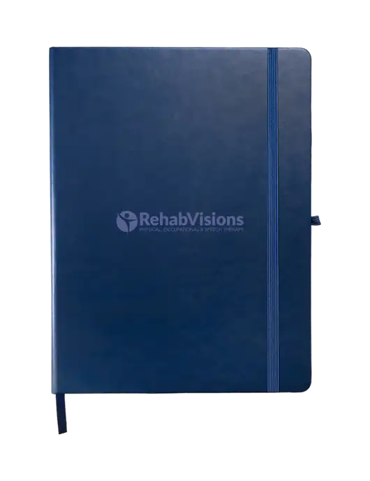 Leeman Navy Tuscany Large Journal 7.5 x 9.875 w/RehabVisions POST Logo