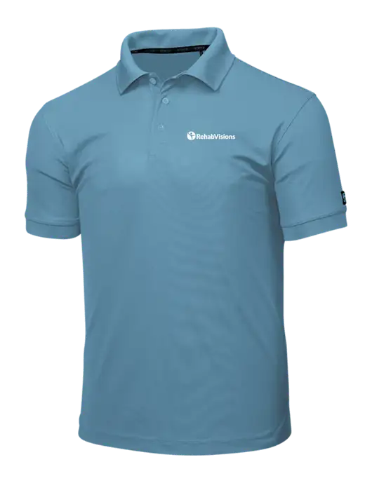 OGIO Light Slate Blue Caliber 2.0 Polo w/RehabVisions POST Logo