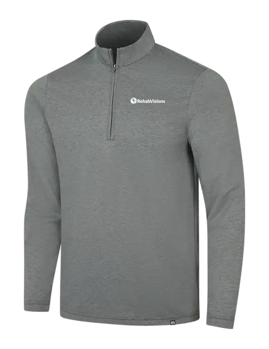 TravisMathew Dark Grey Heather Coveside ¼-Zip w/RehabVisions POST Logo
