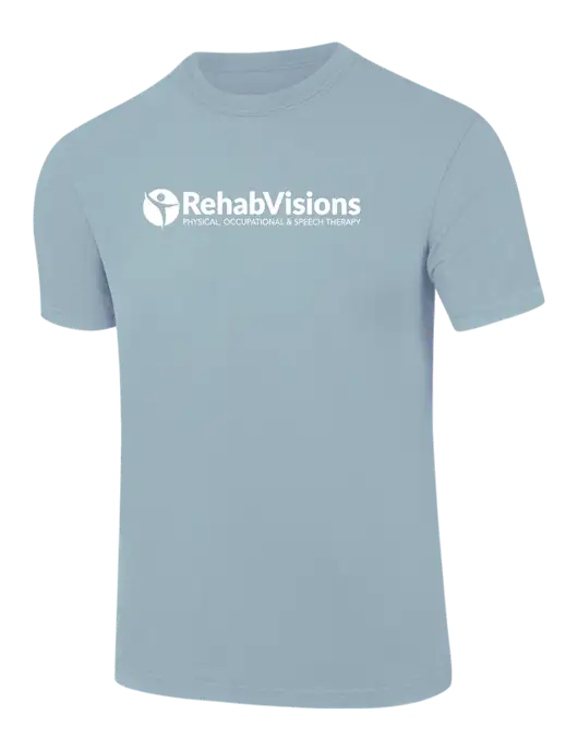 Comfort Colors 6.1 oz Light Blue Heavyweight Ring Spun T-Shirt w/RehabVisions POST Logo