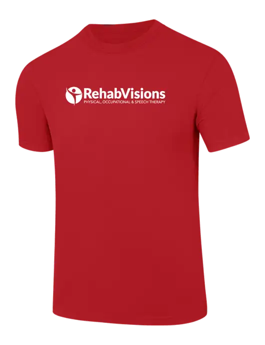 Comfort Colors 6.1 oz Red Heavyweight Ring Spun T-Shirt w/RehabVisions POST Logo