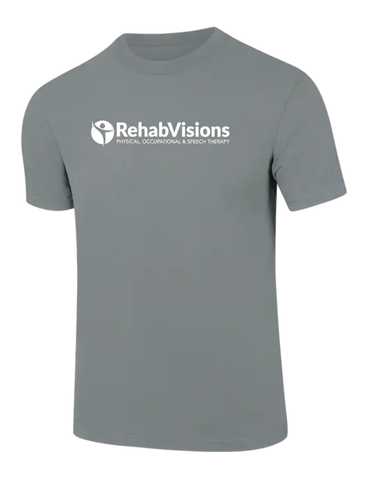 Comfort Colors 6.1 oz Medium Grey Heavyweight Ring Spun T-Shirt w/RehabVisions POST Logo