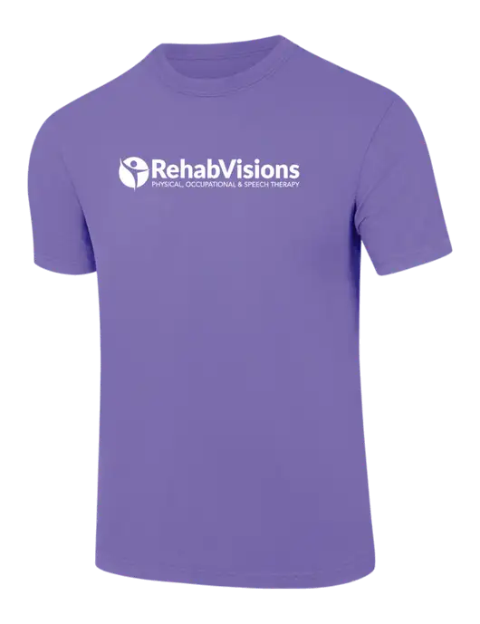 Comfort Colors 6.1 oz Light Purple Heavyweight Ring Spun T-Shirt w/RehabVisions POST Logo