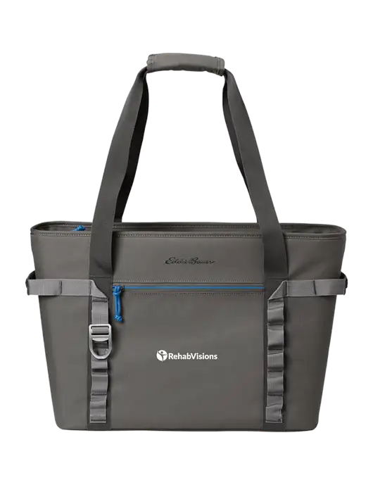 Eddie Bauer Dark Medium Grey/Royal Max Cool Tote Cooler  w/RehabVisions POST Logo