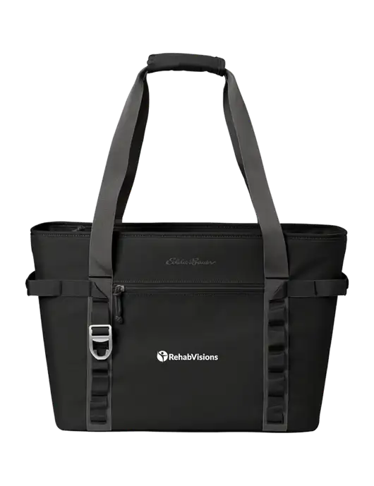 Eddie Bauer Black/Medium Grey Max Cool Tote Cooler  w/RehabVisions POST Logo