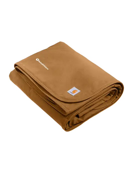 Carhartt Light Brown Firm Duck Sherpa-Lined Blanket w/RehabVisions POST Logo