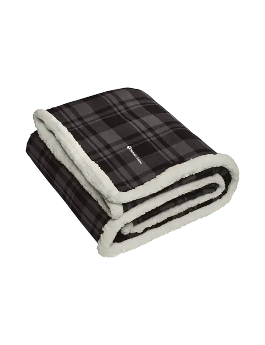 Charcoal/Medium Grey Flannel  Sherpa Blanket w/RehabVisions POST Logo