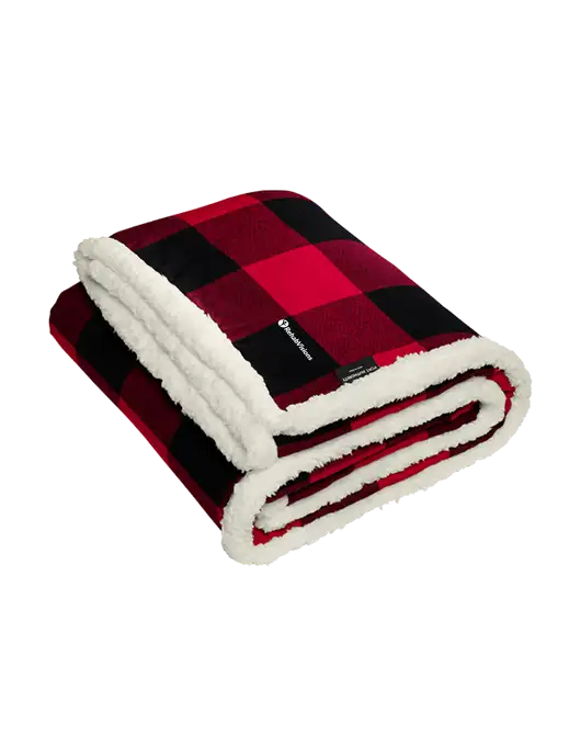 Red/Black Flannel  Sherpa Blanket w/RehabVisions POST Logo