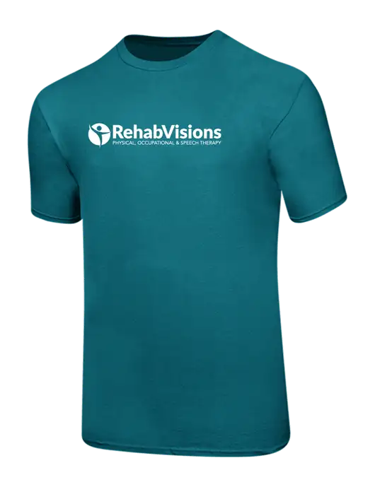 Ring Spun Teal 4.5 oz T-Shirt w/RehabVisions POST Logo