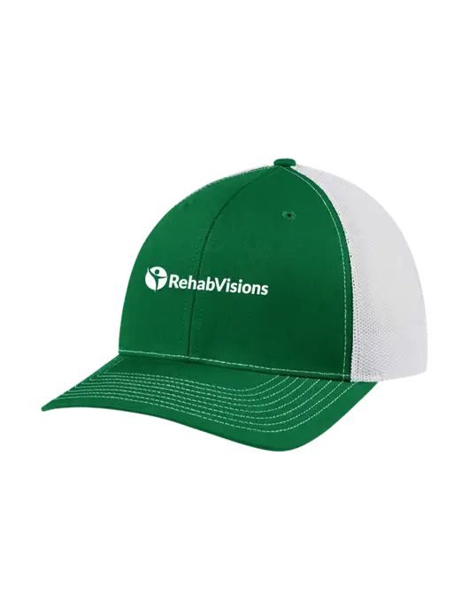Richardson Adjustable Snapback Original 112 Trucker Cap Kelly w/White Mesh w/RehabVisions POST Logo