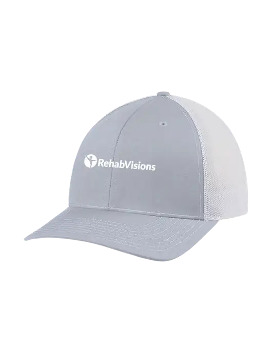 Richardson Adjustable Snapback Original 112 Trucker Cap Light Heather Grey w/White Mesh w/RehabVisions POST Logo