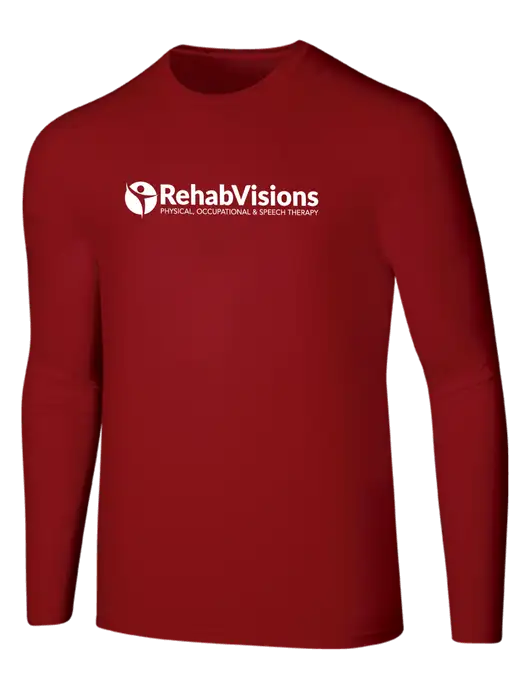Seriously Soft Red Long Sleeve T-Shirt w/RehabVisions POST Logo
