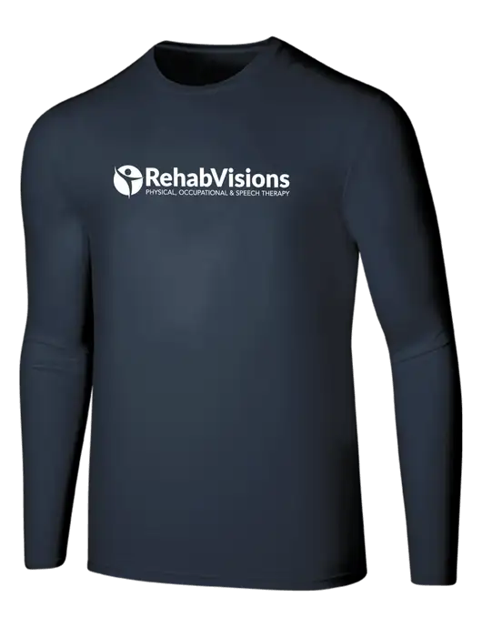 Seriously Soft Navy Long Sleeve T-Shirt w/RehabVisions POST Logo