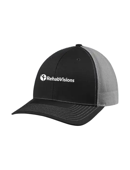 Richardson Adjustable Snapback Original 112 Trucker Cap Black w/Charcoal Mesh w/RehabVisions POST Logo
