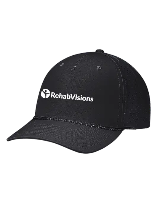 Richardson Laser Perf Performance Black/Black-Grey Rope Cap w/RehabVisions POST Logo