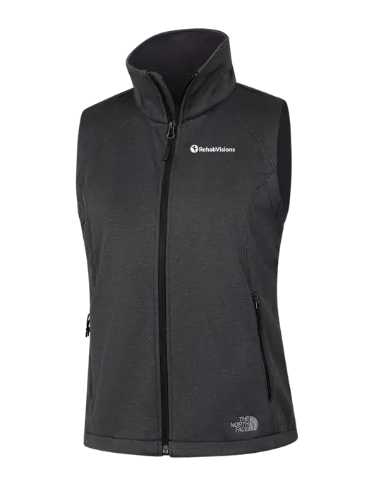The North Face Womens Dark Grey Heather Ridgewall Soft Shell Vest  w/RehabVisions POST Logo
