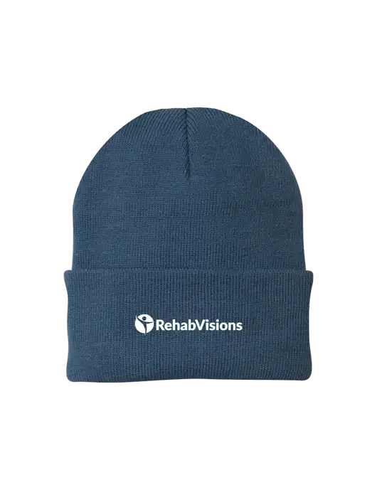 Dark Slate Knit Cap w/RehabVisions POST Logo