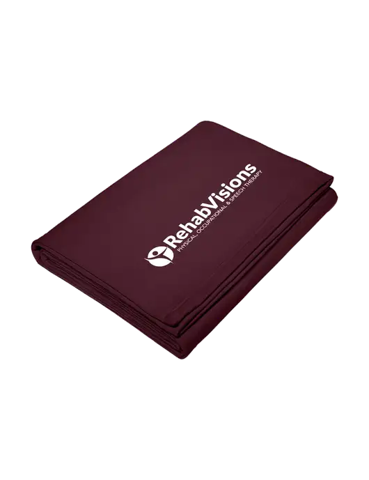 Core Maroon Fleece Sweatshirt Blanket w/RehabVisions POST Logo