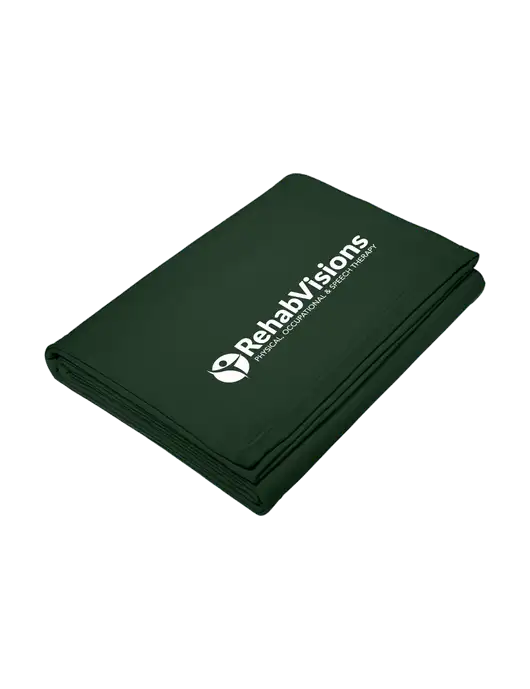 Core Dark Green Fleece Sweatshirt Blanket w/RehabVisions POST Logo