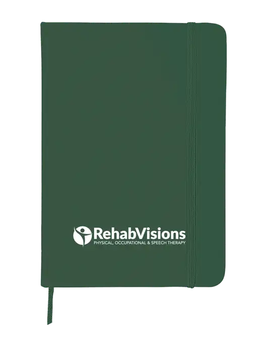 Dark Green Comfort Touch Bound Journal 5" X 7" w/RehabVisions POST Logo