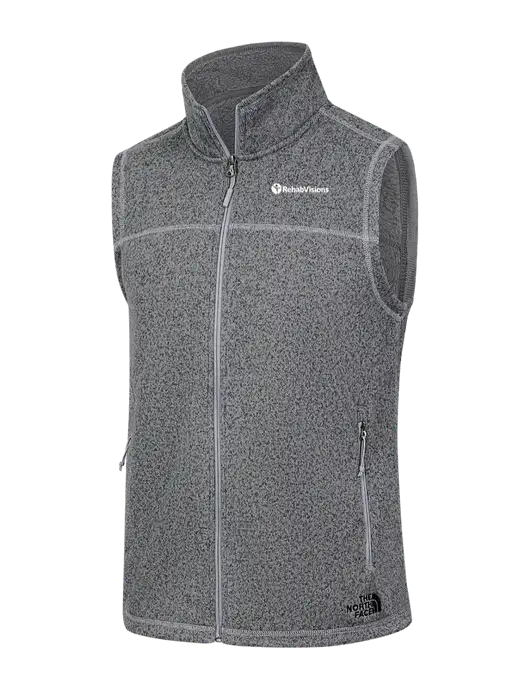 North Face Medium Grey Heather Sweater Fleece Vest w/RehabVisions POST Logo
