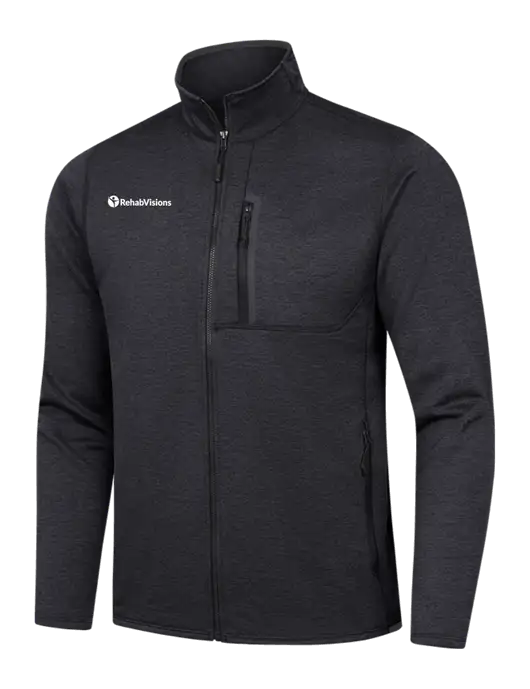 North Face Dark Grey Heather Skyline Full-Zip Fleece Jacket w/RehabVisions POST Logo