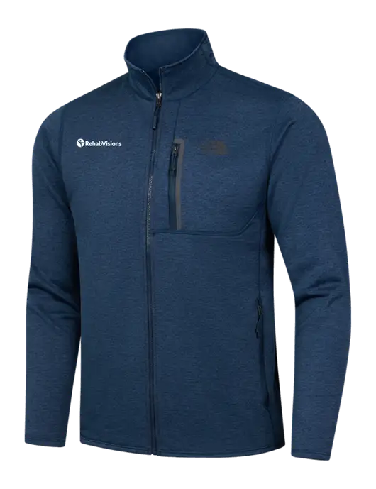 North Face Navy Heather Skyline Full-Zip Fleece Jacket w/RehabVisions POST Logo