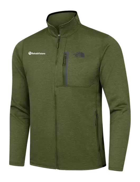 North Face Olive Heather Skyline Full-Zip Fleece Jacket w/RehabVisions POST Logo