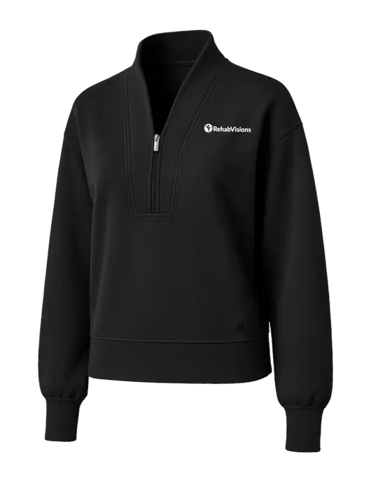 OGIO Womens Black Transcend 1/4-Zip w/RehabVisions POST Logo