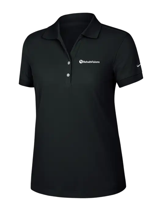 Nike Womens Dri-FIT Classic Black Polo w/RehabVisions POST Logo