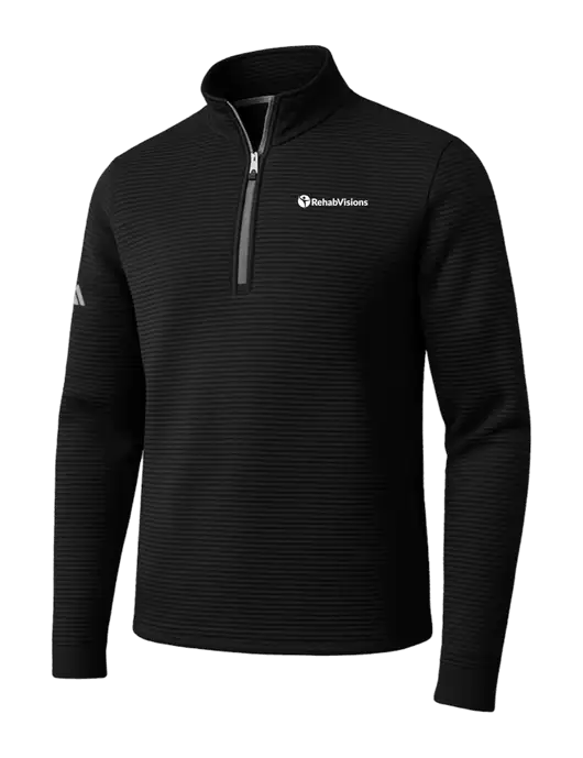 Adidas Black Spacer Quarter-Zip Pullover w/RehabVisions POST Logo
