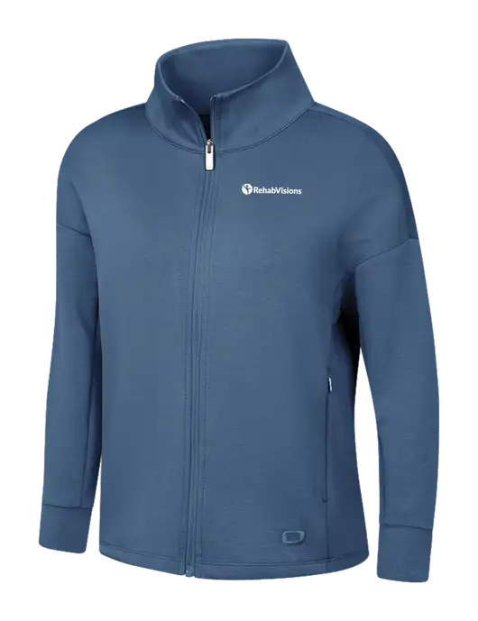 OGIO Womens Light Slate Blue Transcend Full-Zip w/RehabVisions POST Logo