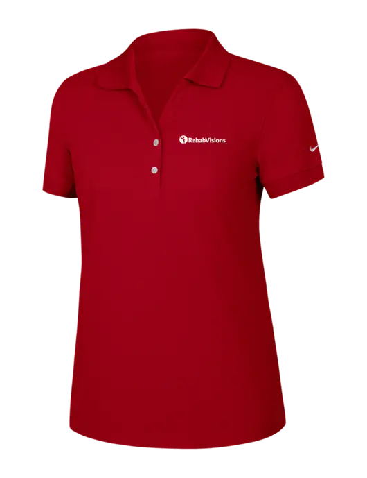 Nike Womens Dri-FIT Classic Red Polo w/RehabVisions POST Logo