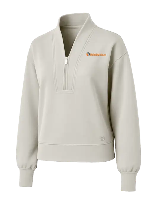 OGIO Womens Ivory Transcend 1/4-Zip w/RehabVisions POST Logo