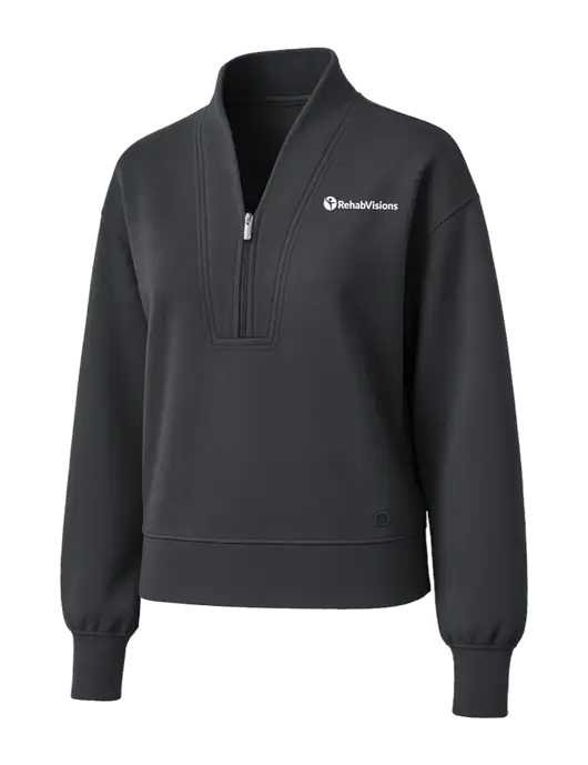 OGIO Womens Dark Grey Transcend 1/4-Zip w/RehabVisions POST Logo