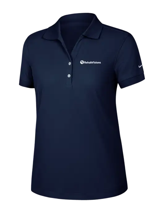 Nike Womens Dri-FIT Classic Dark Navy Polo w/RehabVisions POST Logo