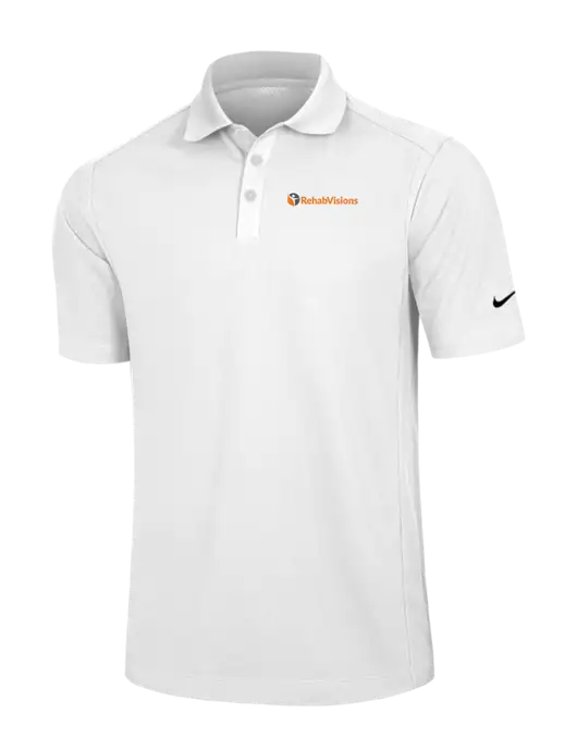 Nike White Dri-FIT Classic Polo w/RehabVisions POST Logo