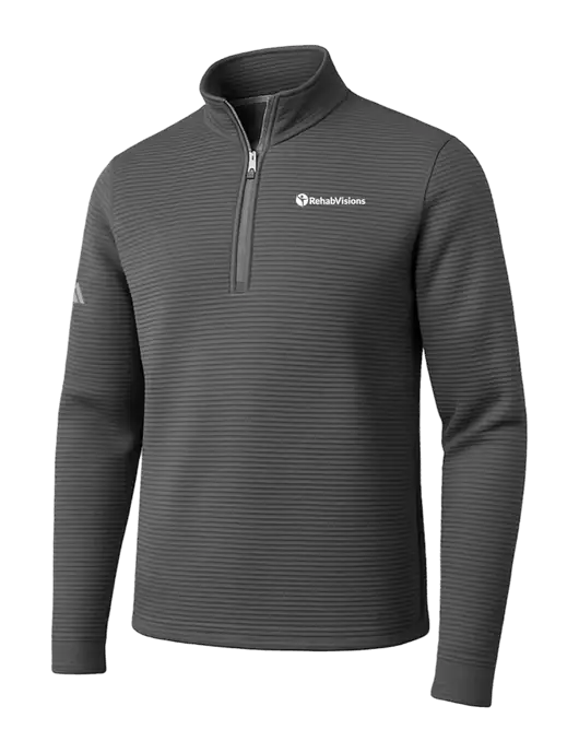 Adidas Medium Grey Spacer Quarter-Zip Pullover w/RehabVisions POST Logo