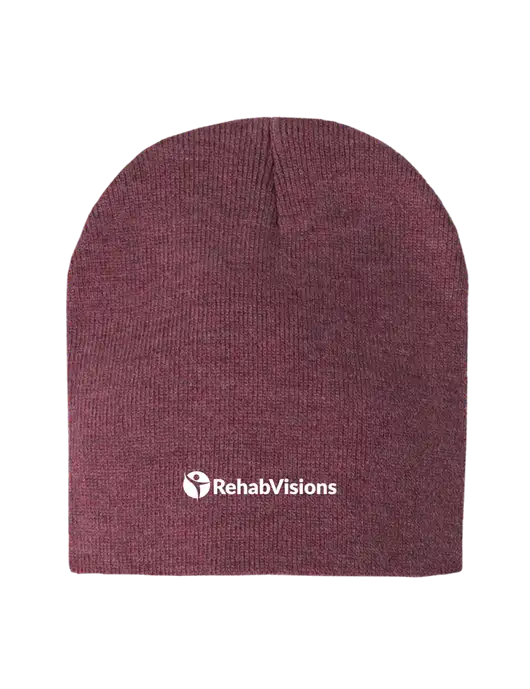 Cardinal Heather Element Knit Beanie w/RehabVisions POST Logo
