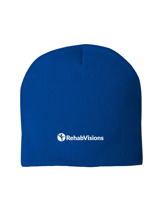 Solid Royal Element Knit Beanie w/RehabVisions POST Logo